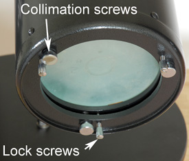Photo of collimation adjustments